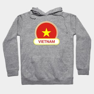 Vietnam Country Badge - Vietnam Flag Hoodie